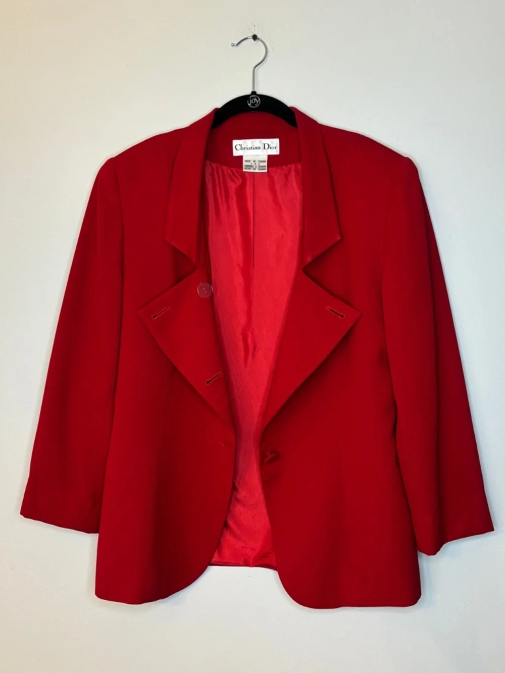 Vintage Christian Dior Red Power Blazer